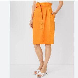 Ann Taylor Linen Blend Paperbag Pencil Skirt